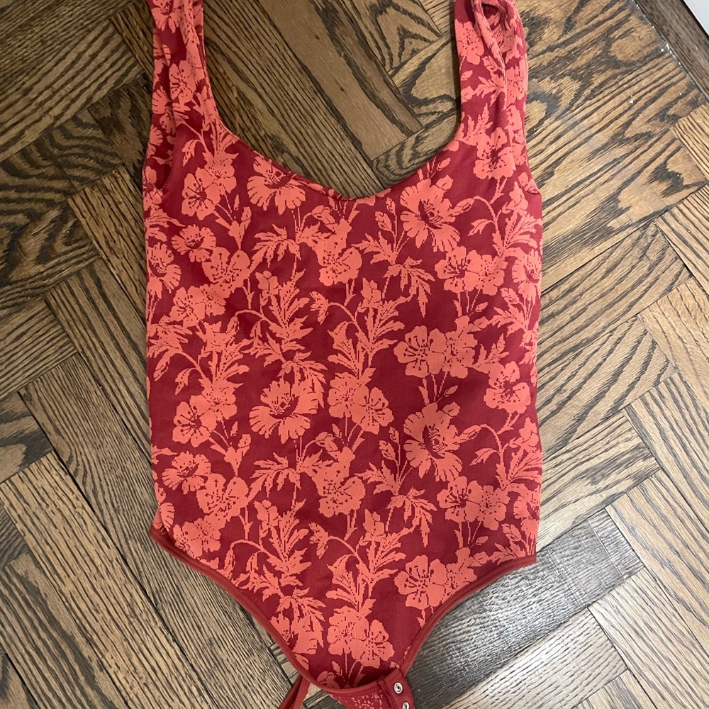 Red Floral Bodysuit
